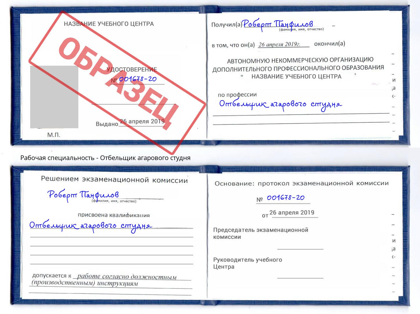Отбельщик агарового студня Октябрьский
