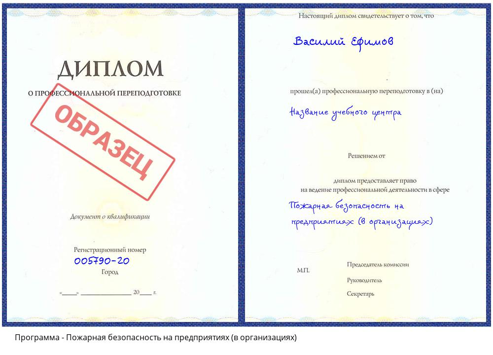 Пожарная безопасность на предприятиях (в организациях) Октябрьский